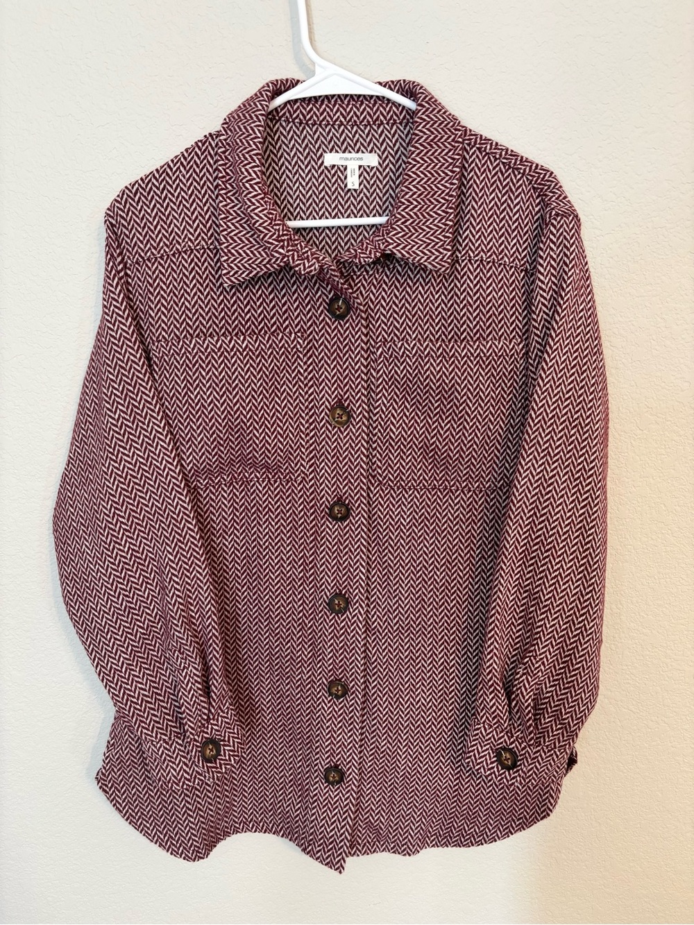 NWOT - Maurices Herringbone Chevron Shacket - S